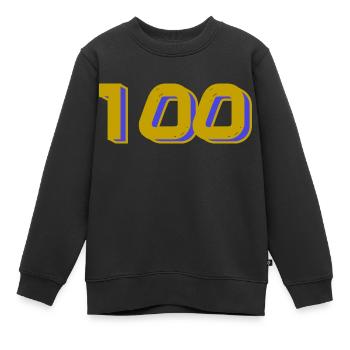 100. 100 JAHRE. 100-JÄHRIGES JUBILÄUM. GEBURTSTAG 100 - Kinder Premium Organic Sweatshirt - Schwarz - Vorne - AI Model Kid Female (0cm)