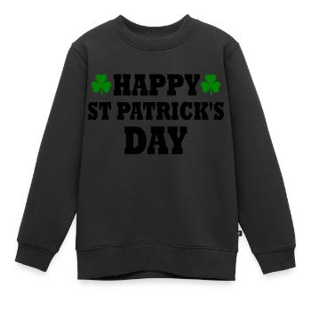 happy st patricks day - Kinder Premium Organic Sweatshirt - Schwarz - Vorne - AI Model Kid Female (0cm)