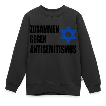 zusammen gegen antisemitismus - Kinder Premium Organic Sweatshirt - Schwarz - Vorne - AI Model Kid Female (0cm)