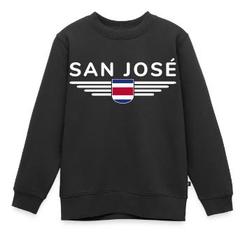 San José T-Shirt – Costa Rica Vibes - Kinder Premium Organic Sweatshirt - Schwarz - Vorne - AI Model Kid Female (0cm)