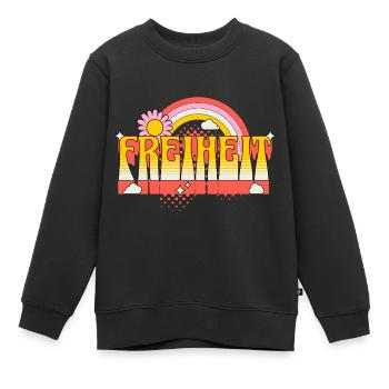 Liberté Liberté Arc-en-ciel Fleur Vintage Rétro - Sweat Premium enfant bio - noir - Devant - AI Model Kid Female (0cm)