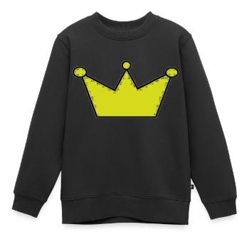 krone - Kinder Premium Organic Sweatshirt - Schwarz - Vorne - AI Model Kid Female (0cm)