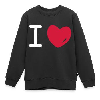 I love - Kinder Premium Organic Sweatshirt - Schwarz - Vorne - AI Model Kid Female (0cm)