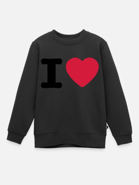 I love / I heart DELUXE - Sweat Premium enfant bio - noir