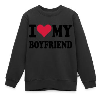 Boyfriend - Freund - Kinder Premium Organic Sweatshirt - Schwarz - Vorne - AI Model Kid Female (0cm)