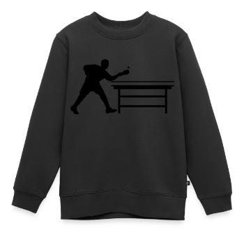 table_tennis_a_1c - Kinder Premium Organic Sweatshirt - Schwarz - Vorne - AI Model Kid Female (0cm)