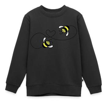 2 Bienchen in love - Kinder Premium Organic Sweatshirt - Schwarz - Vorne - AI Model Kid Female (0cm)