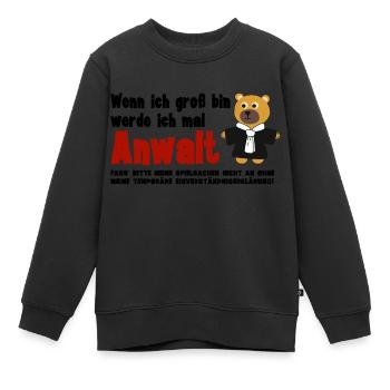 Wenn ich groß bin Anwalt - Kinder Premium Organic Sweatshirt - Schwarz - Vorne - AI Model Kid Female (0cm)