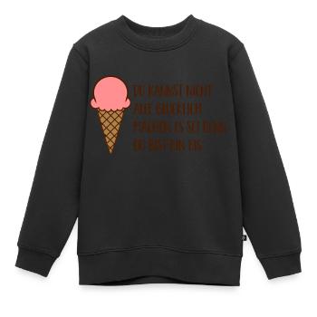 Eis - Kinder Premium Organic Sweatshirt - Schwarz - Vorne - AI Model Kid Female (0cm)