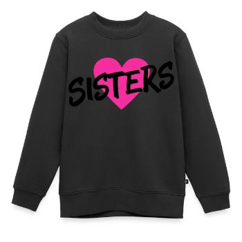 SISTERS - Kinder Premium Organic Sweatshirt - Schwarz - Vorne - AI Model Kid Female (0cm)