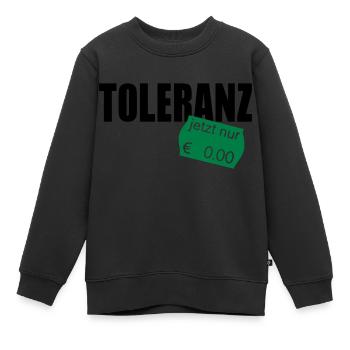 toleranz - Kinder Premium Organic Sweatshirt - Schwarz - Vorne - AI Model Kid Female (0cm)