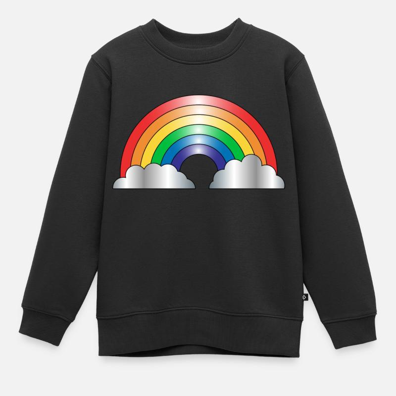 Regenbogen - Kinder Premium Organic Sweatshirt - Schwarz