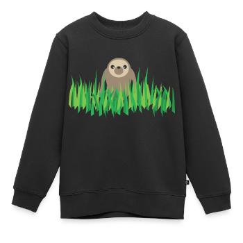 ANIMAL LAZY - Sweat Premium enfant bio - noir - Devant - AI Model Kid Female (0cm)