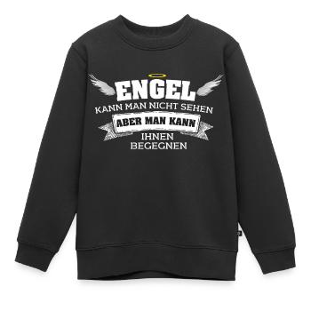 Engel - Kinder Premium Organic Sweatshirt - Schwarz - Vorne - AI Model Kid Female (0cm)