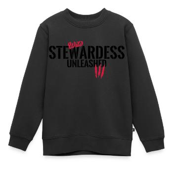 Wilde Stewardess entfesselt - Kinder Premium Organic Sweatshirt - Schwarz - Vorne - AI Model Kid Female (0cm)
