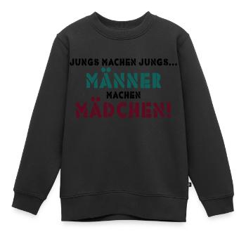JUNGS MACHEN JUNGS - Kinder Premium Organic Sweatshirt - Schwarz - Vorne - AI Model Kid Female (0cm)