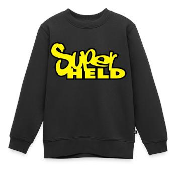 super-héros - Sweat Premium enfant bio - noir - Devant - AI Model Kid Female (0cm)