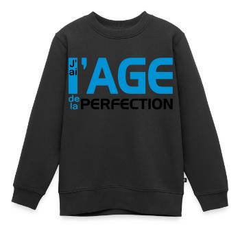 L'Age de la Perfection (2c) - Kinder Premium Organic Sweatshirt - Schwarz - Vorne - AI Model Kid Female (0cm)