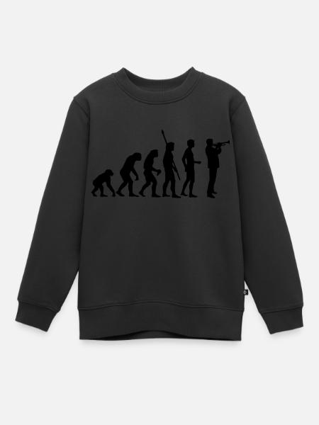 evolution_trompeter - Kinder Premium Organic Sweatshirt - Schwarz