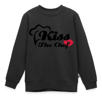 Kiss The Chef - Kinder Premium Organic Sweatshirt - Schwarz - Vorne - AI Model Kid Female (0cm)