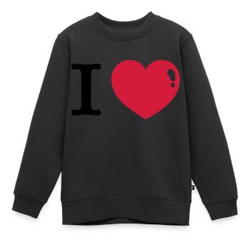 I love - ich liebe - Kinder Premium Organic Sweatshirt - Schwarz - Vorne - AI Model Kid Female (0cm)