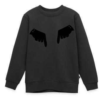 deux mains gantées de fantaisie pointant vers le - Sweat Premium enfant bio - noir - Devant - AI Model Kid Female (0cm)