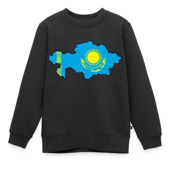 Kasachstan - Kinder Premium Organic Sweatshirt - Schwarz - Vorne - AI Model Kid Female (0cm)