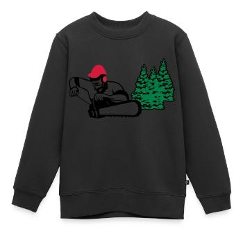 holzfäller - Kinder Premium Organic Sweatshirt - Schwarz - Vorne - AI Model Kid Female (0cm)