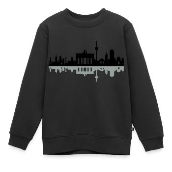 Skyline Berlin Schatten - Kinder Premium Organic Sweatshirt - Schwarz - Vorne - AI Model Kid Female (0cm)