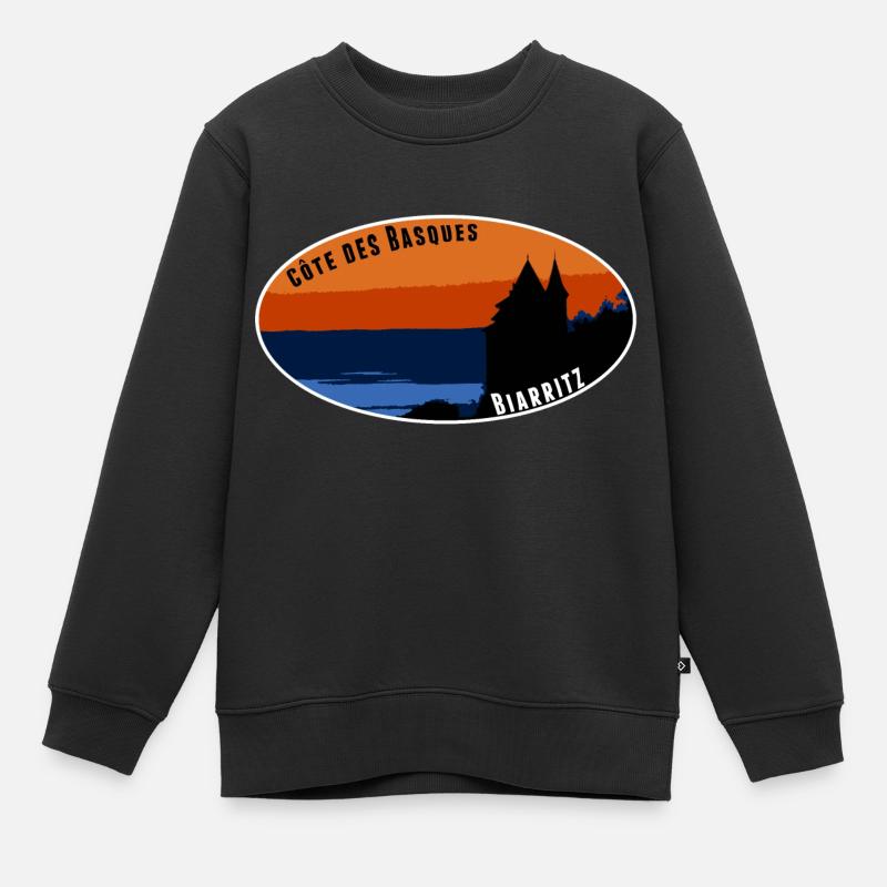 Côte des Basques Biarritz - Sweat Premium enfant bio - noir