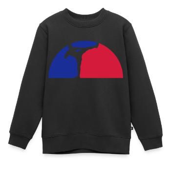 bleu rouge demi-cercle lune nuit vacances soir soleil f - Sweat Premium enfant bio - noir - Devant - AI Model Kid Female (0cm)