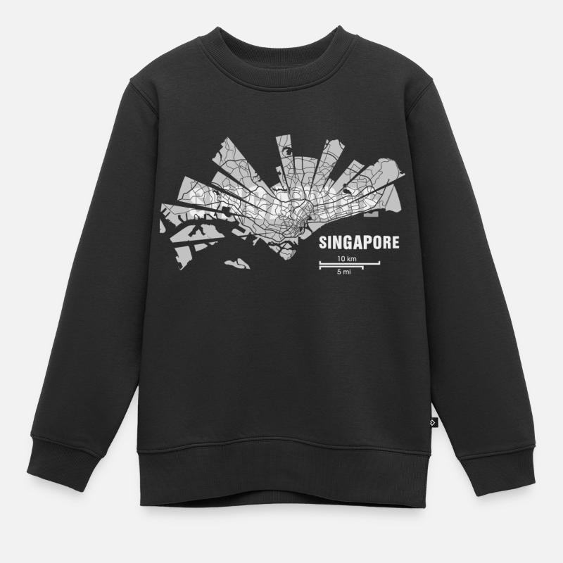 Singapore plan - Sweat Premium enfant bio - noir