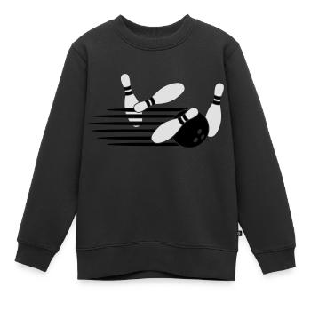 Fast Bowling Throw - Sweat Premium enfant bio - noir - Devant - AI Model Kid Female (0cm)