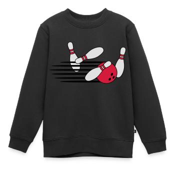 Fast Bowling Throw - Sweat Premium enfant bio - noir - Devant - AI Model Kid Female (0cm)