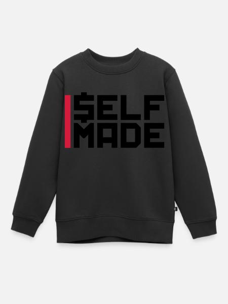 balken logo reich self made man millionaer geld ve - Kinder Premium Organic Sweatshirt - Schwarz