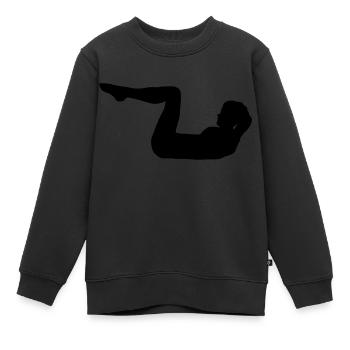 Fitness - Kinder Premium Organic Sweatshirt - Schwarz - Vorne - AI Model Kid Female (0cm)