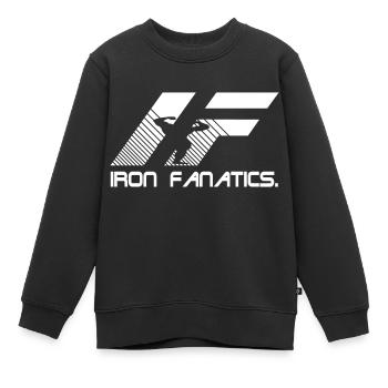 Iron Fanatics - Kids Premium Organic Sweatshirt - black - Front - AI Model Kid Female (0cm)