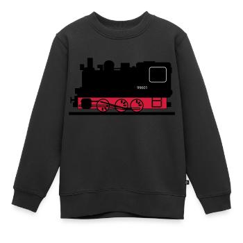 Dampflok - Kinder Premium Organic Sweatshirt - Schwarz - Vorne - AI Model Kid Female (0cm)