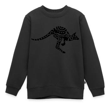 Kangourou - Sweat Premium enfant bio - noir - Devant - AI Model Kid Female (0cm)