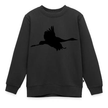 Kranich - Kinder Premium Organic Sweatshirt - Schwarz - Vorne - AI Model Kid Female (0cm)