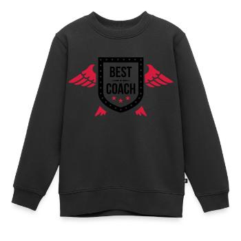 Coach / Coaching / Entraineur / Entrainer / Sport - Sweat Premium enfant bio - noir - Devant - AI Model Kid Female (0cm)