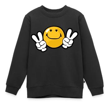 Smiley Confidence Ambition - Kids Premium Organic Sweatshirt - black - Front - AI Model Kid Female (0cm)