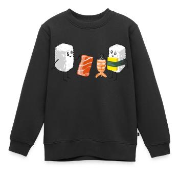 Sushi Shopping - Kinder Premium Organic Sweatshirt - Schwarz - Vorne - AI Model Kid Female (0cm)