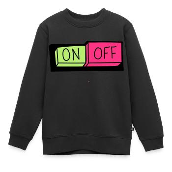 on und off button - Kinder Premium Organic Sweatshirt - Schwarz - Vorne - AI Model Kid Female (0cm)