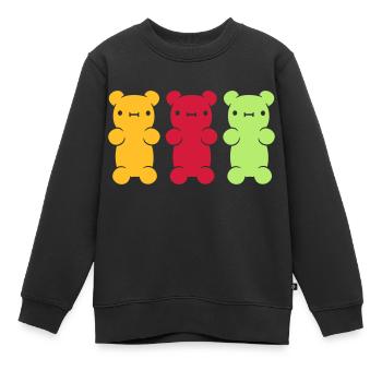 3 bunte Gummibaerchen - Kinder Premium Organic Sweatshirt - Schwarz - Vorne - AI Model Kid Female (0cm)