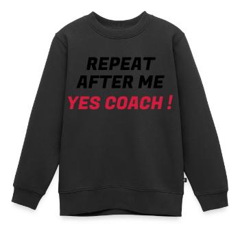 Coach / Coaching / Entraineur / Sport - Sweat Premium enfant bio - noir - Devant - AI Model Kid Female (0cm)