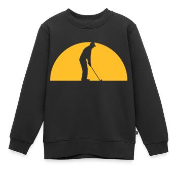 Abends Golf spielen - Kinder Premium Organic Sweatshirt - Schwarz - Vorne - AI Model Kid Female (0cm)