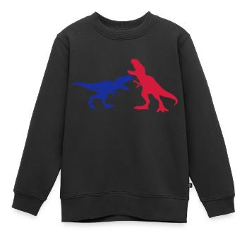2 feinde kampf kämpfen rennen laufen silhouette sc - Kinder Premium Organic Sweatshirt - Schwarz - Vorne - AI Model Kid Female (0cm)