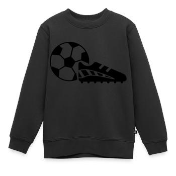fussballschuh fussball ball - Kinder Premium Organic Sweatshirt - Schwarz - Vorne - AI Model Kid Female (0cm)