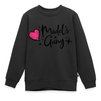 maedels gang heart - Kinder Premium Organic Sweatshirt - Schwarz - Vorne - AI Model Kid Female (0cm)